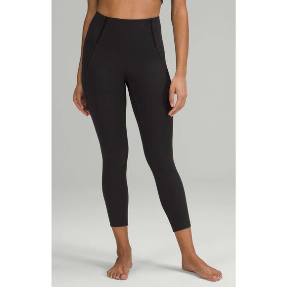 Lululemon W5DPLS Women's Sz 2 Black Nulu Mesh Panels High-Rise 25" Tights - Picture 10 of 13